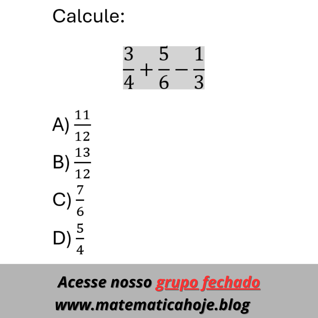 Questão sobre operações com frações