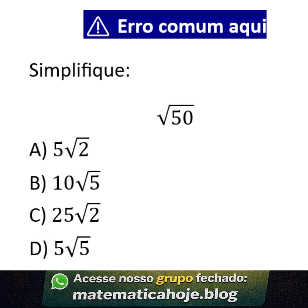 Questão sobre simplificação de radicais