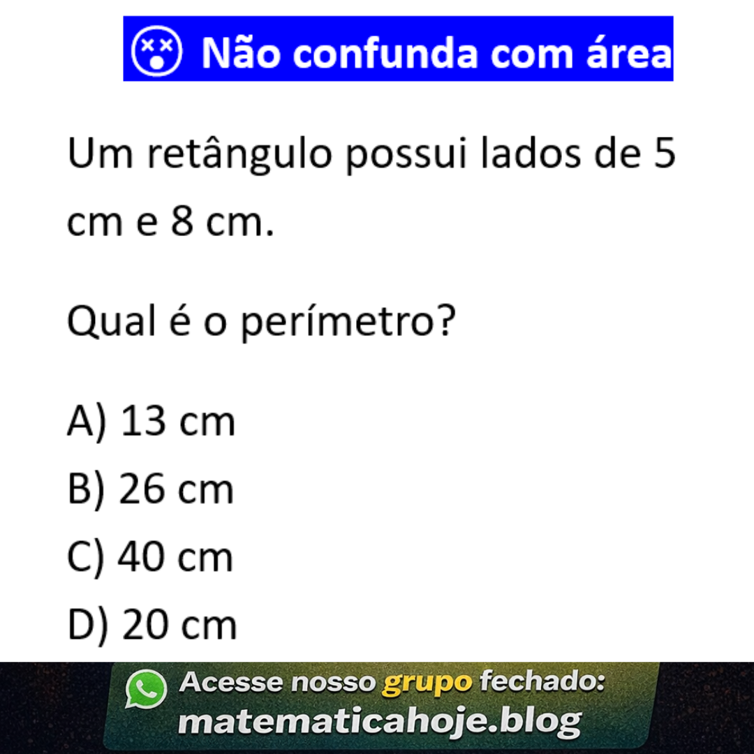 Questão sobre perímetro de retângulo