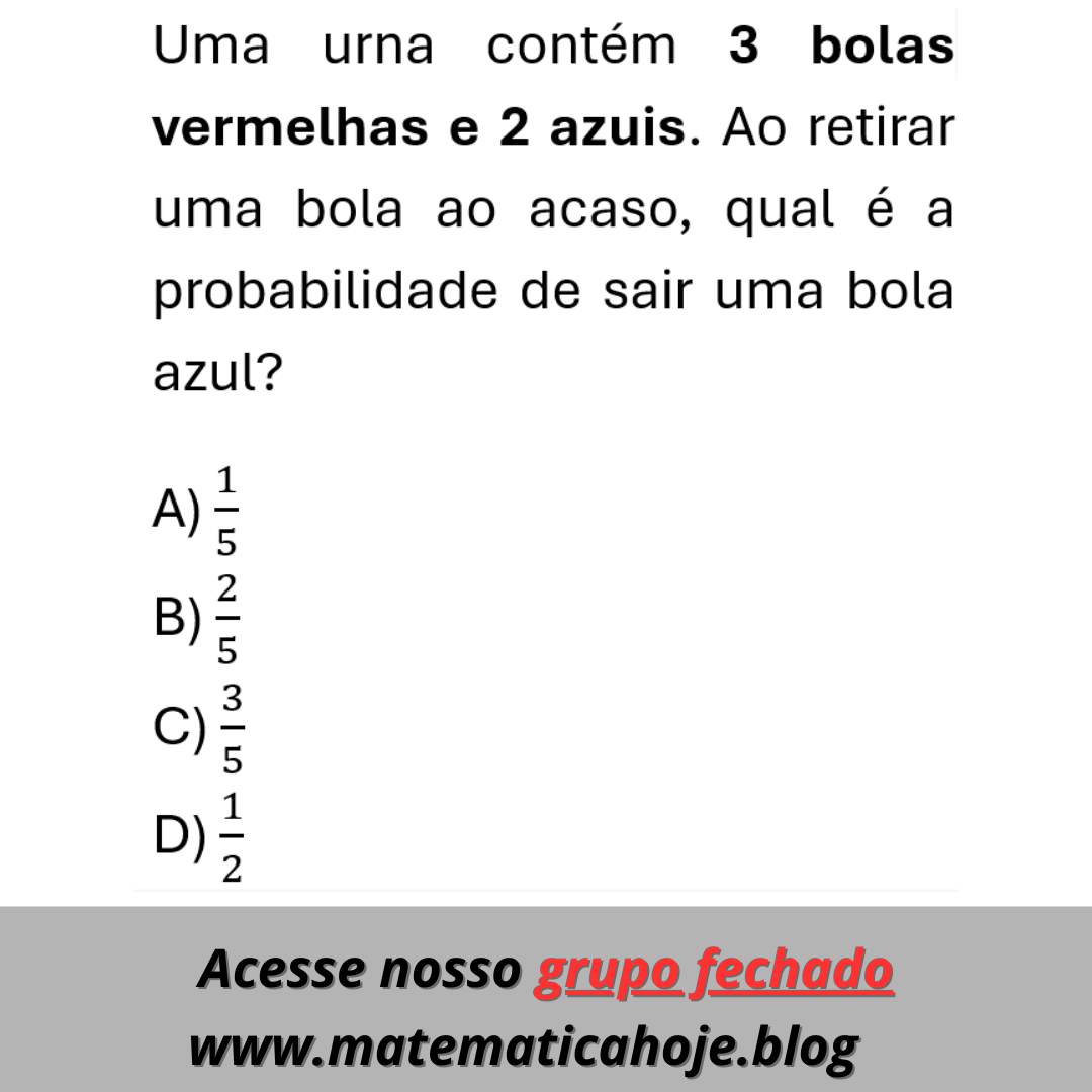 Questão de probabilidade com urna