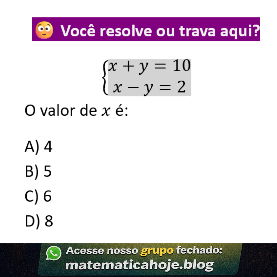 Questão sobre sistema de equações