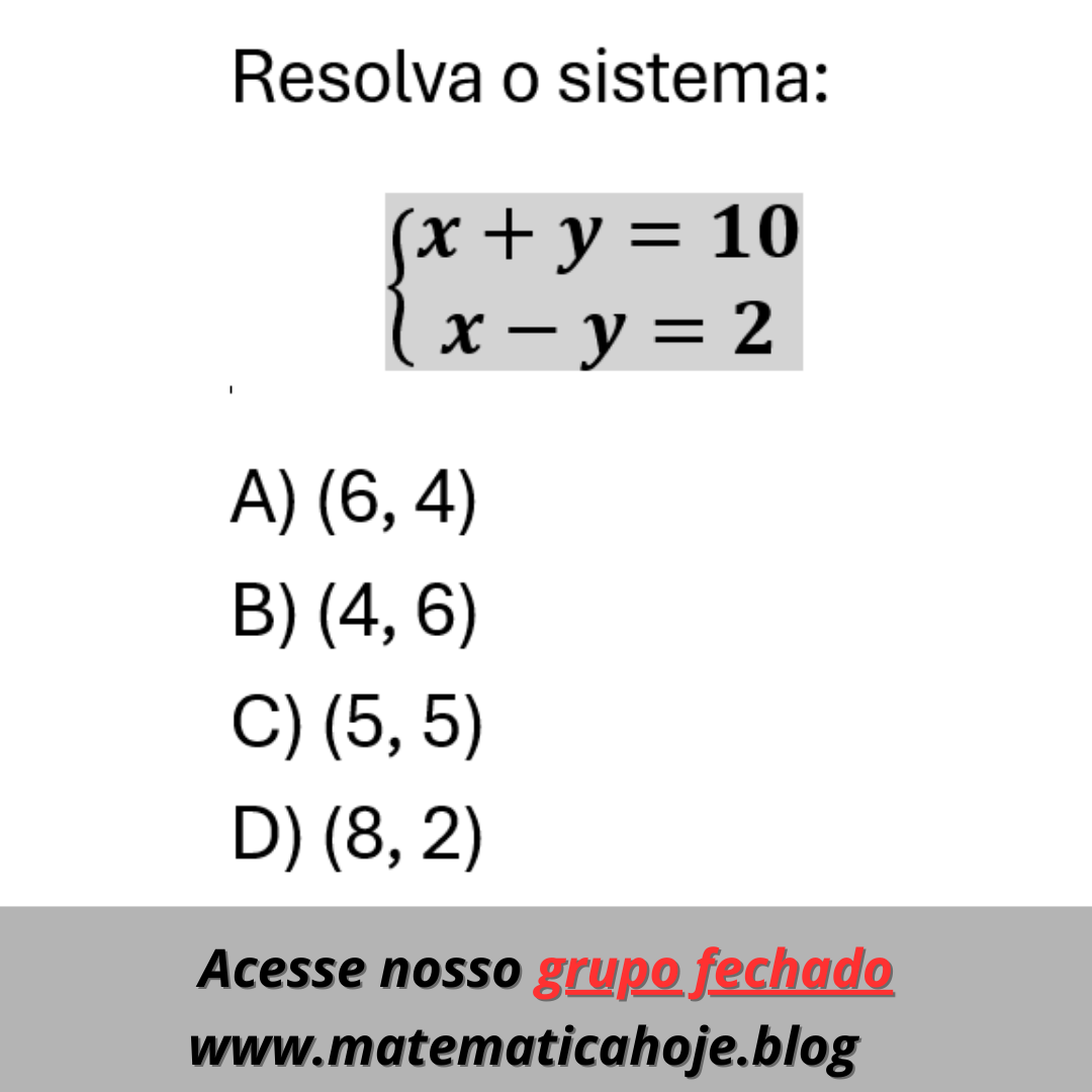 Sistema de equações do primeiro grau
