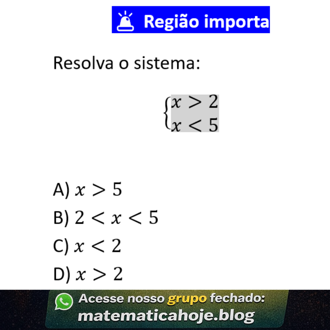 Questão sobre sistema de inequações