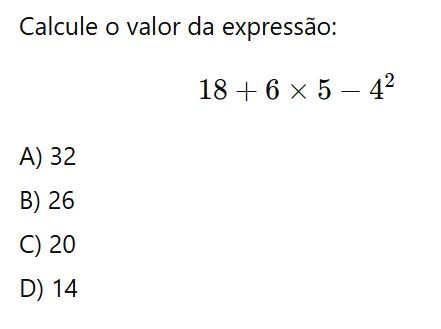 Questão de expressão numérica