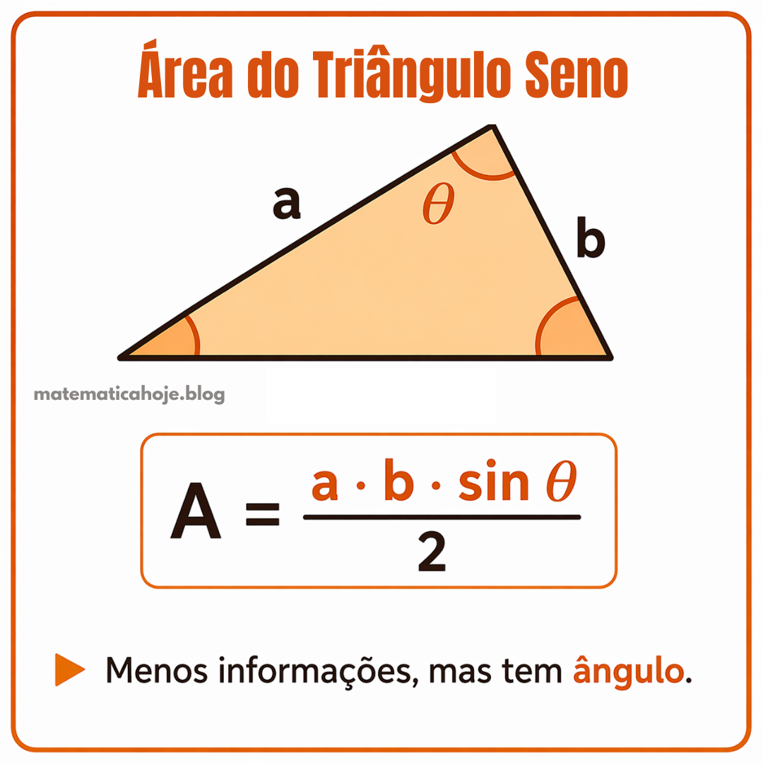 Fórmula da área do triângulo com seno envolvendo os lados a e b e o ângulo theta