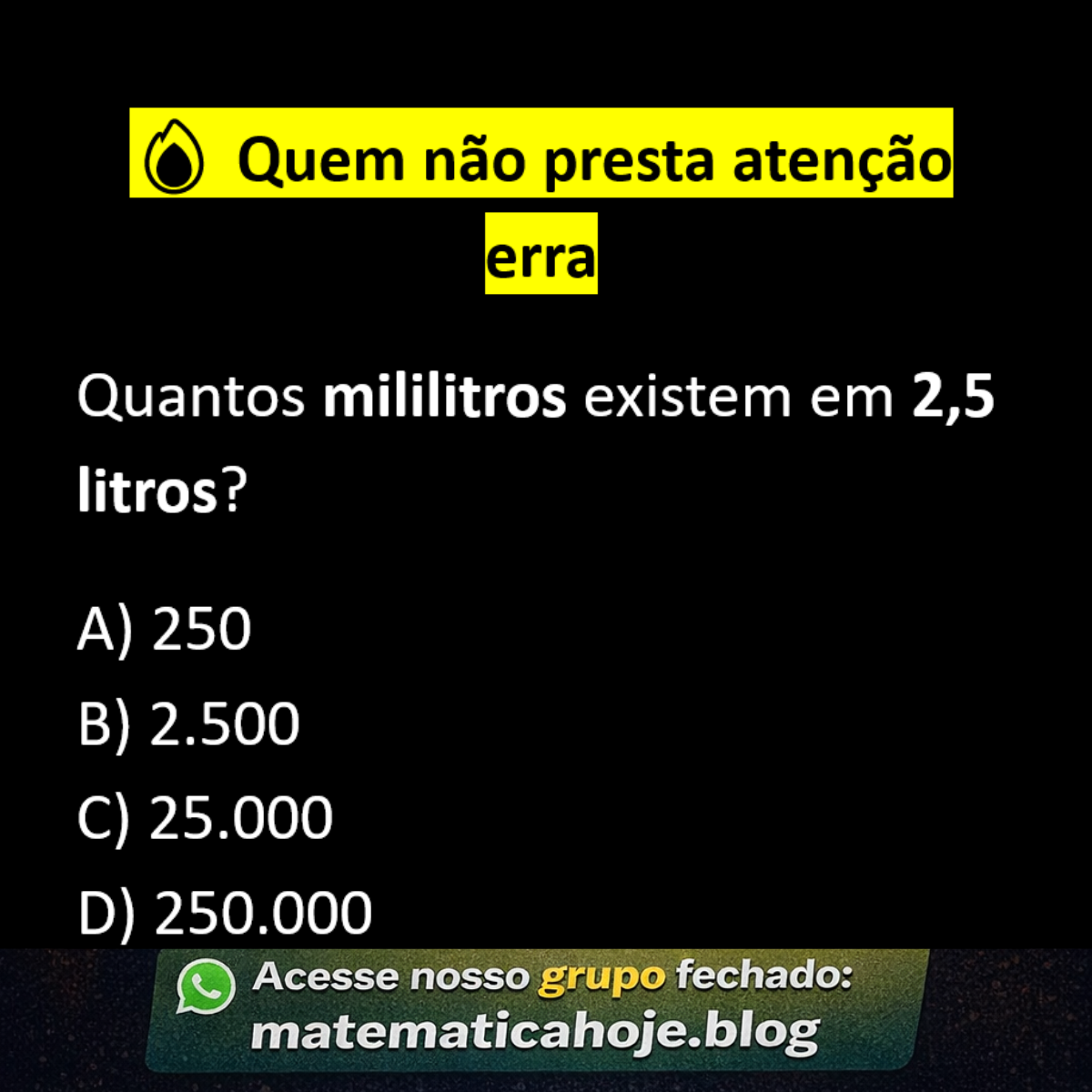 Conversão de unidades exercício