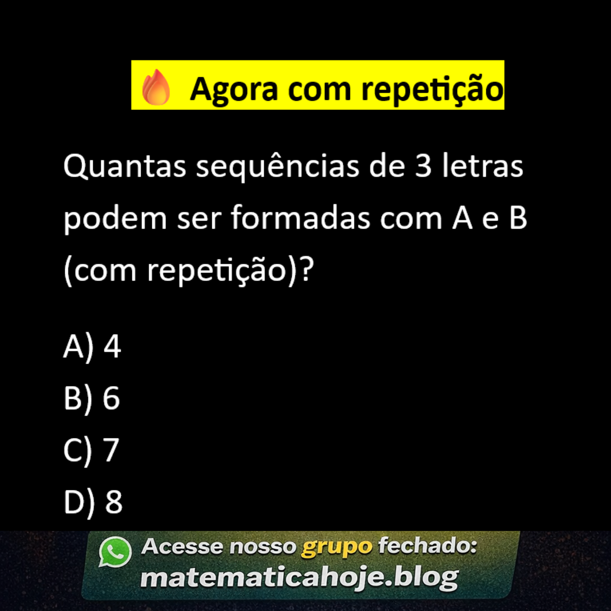 Análise combinatória com repetição