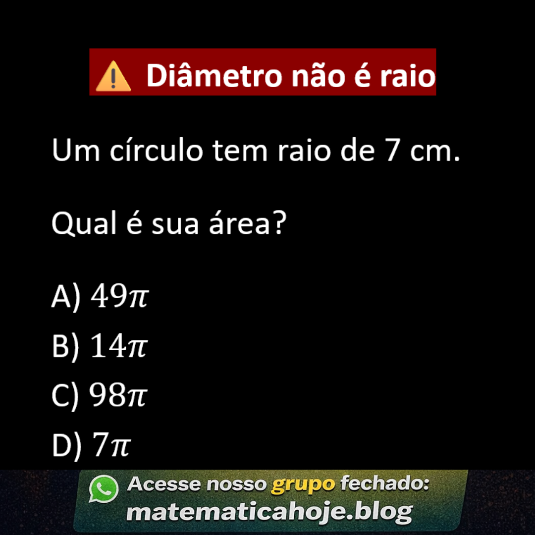 Área do círculo exercício