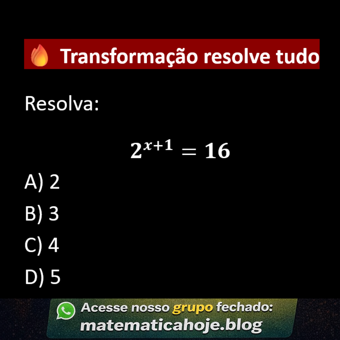 Equação exponencial exercício