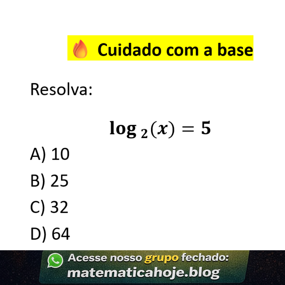 Equação logarítmica exercício