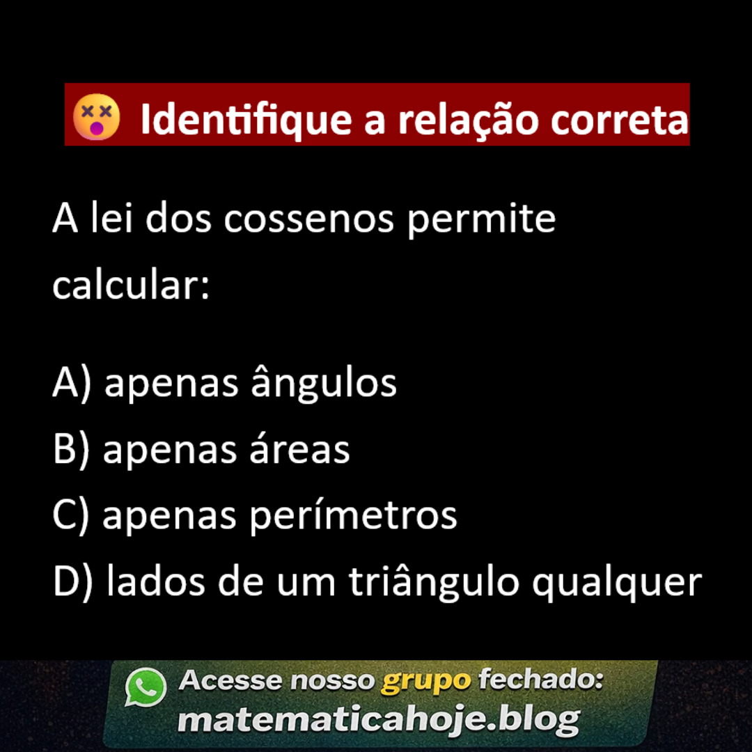 Lei dos cossenos exercício