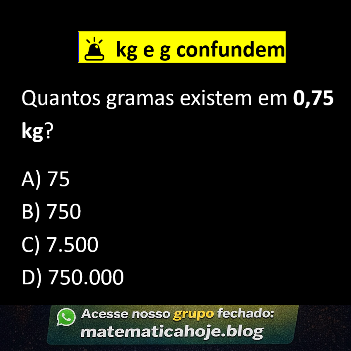 Conversão kg para gramas