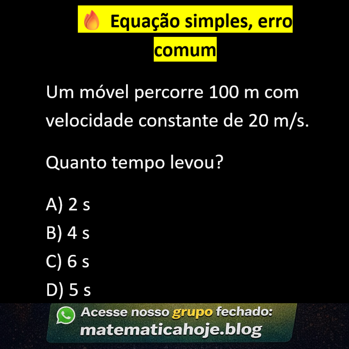 Movimento uniforme exercício