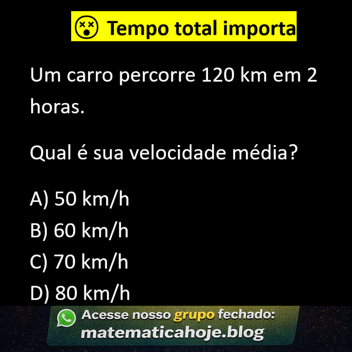 Velocidade média exercício