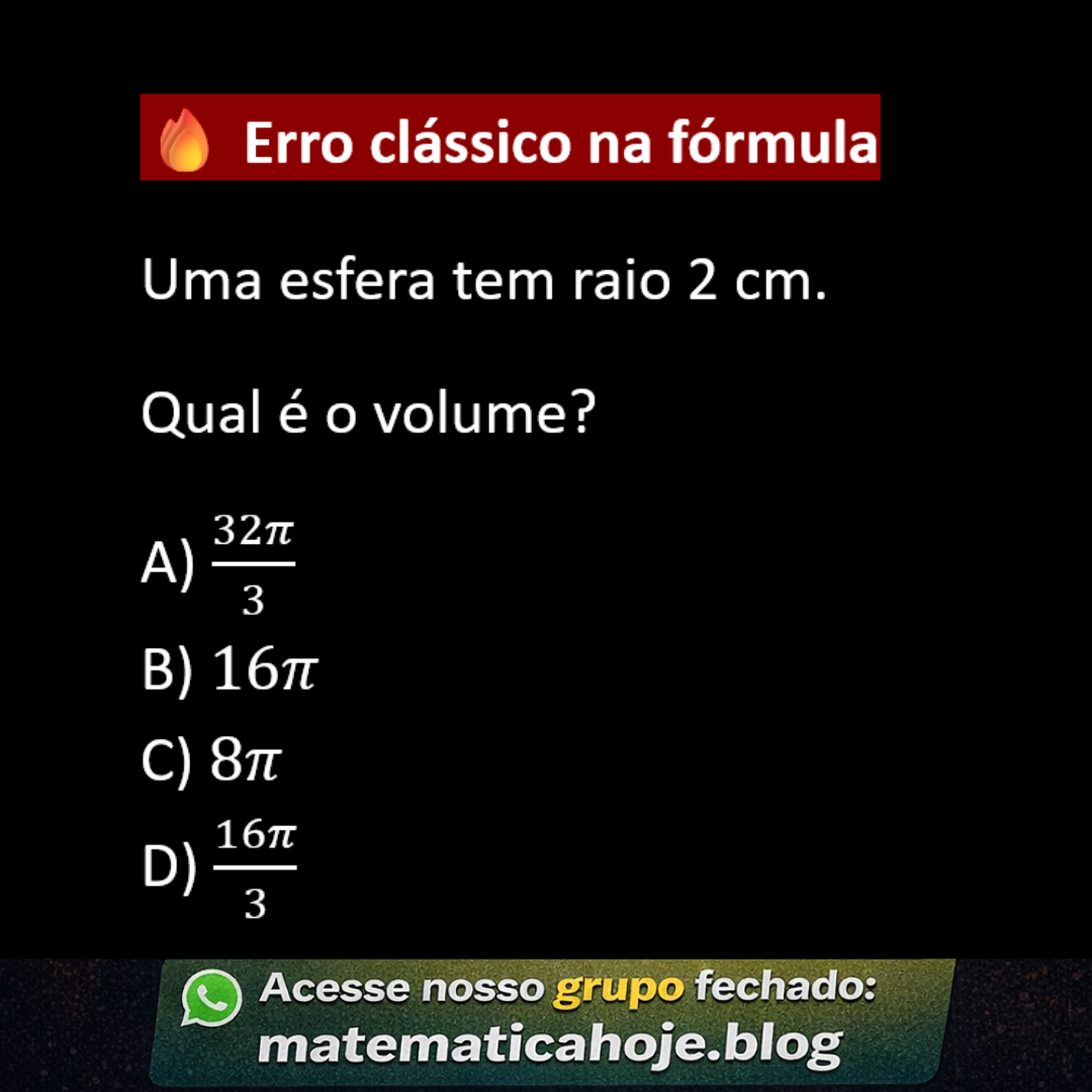 Exercício sobre volume da esfera