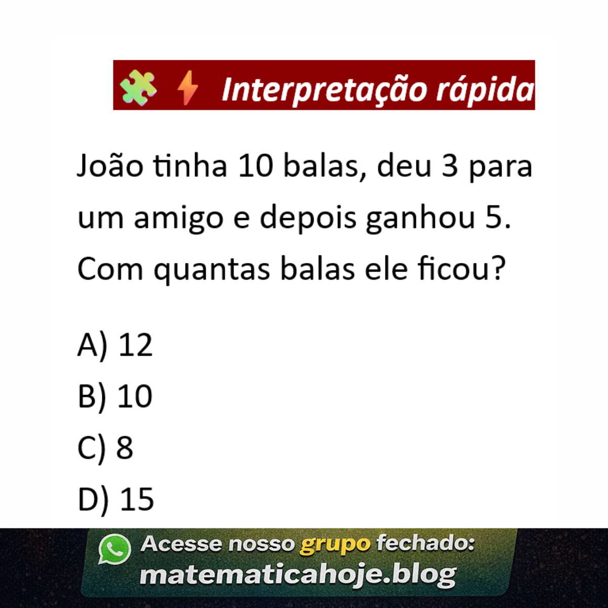 Problema simples com balas