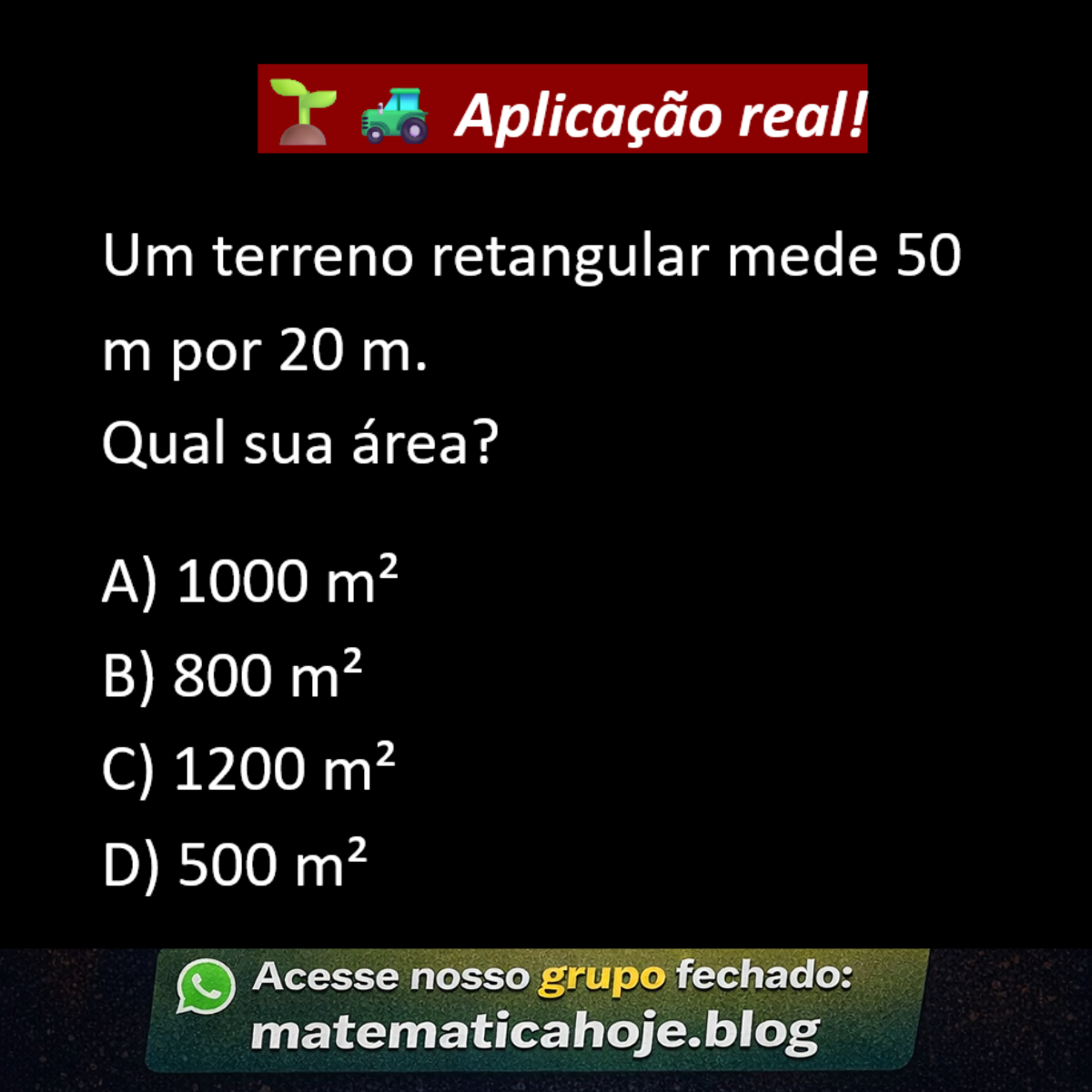 Questão sobre área de terreno