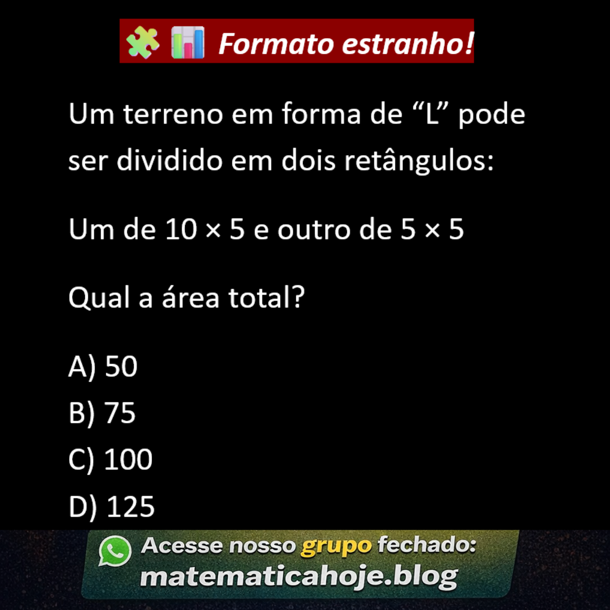 Questão sobre área de terreno em L