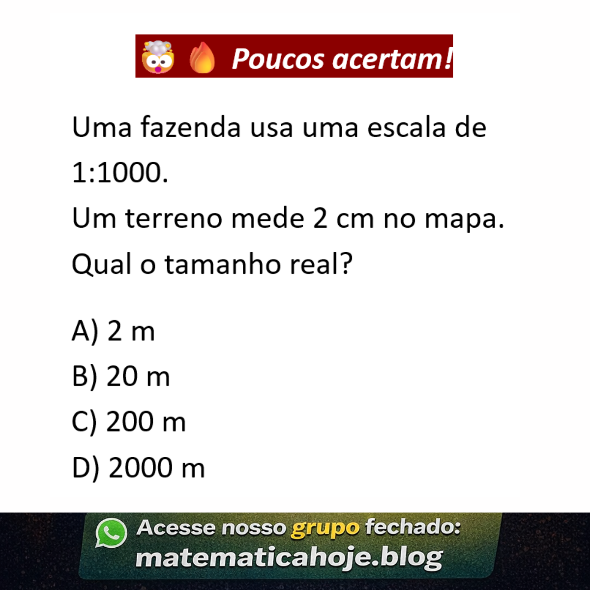 Questão de escala 1 para 1000