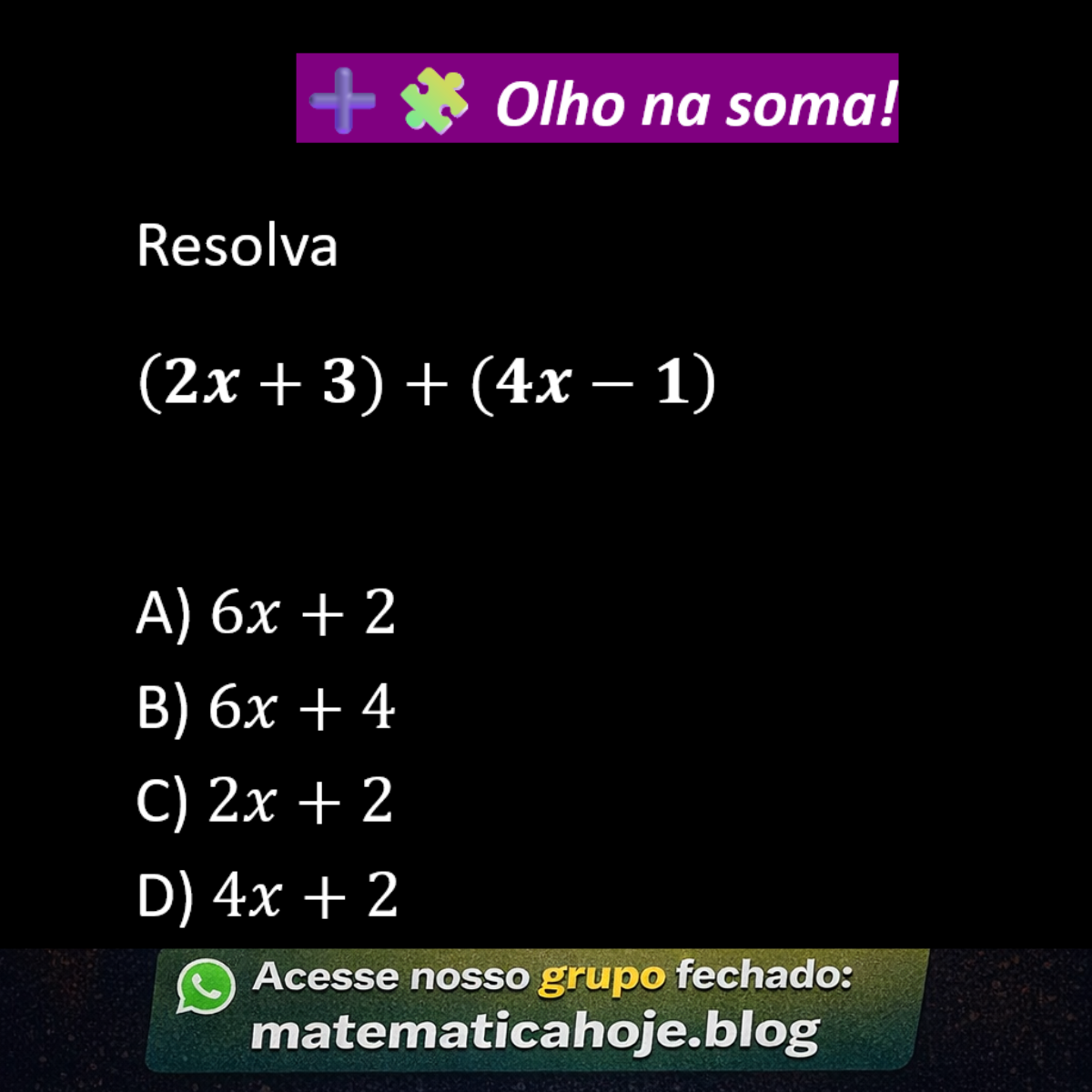 Questão sobre soma de polinômios