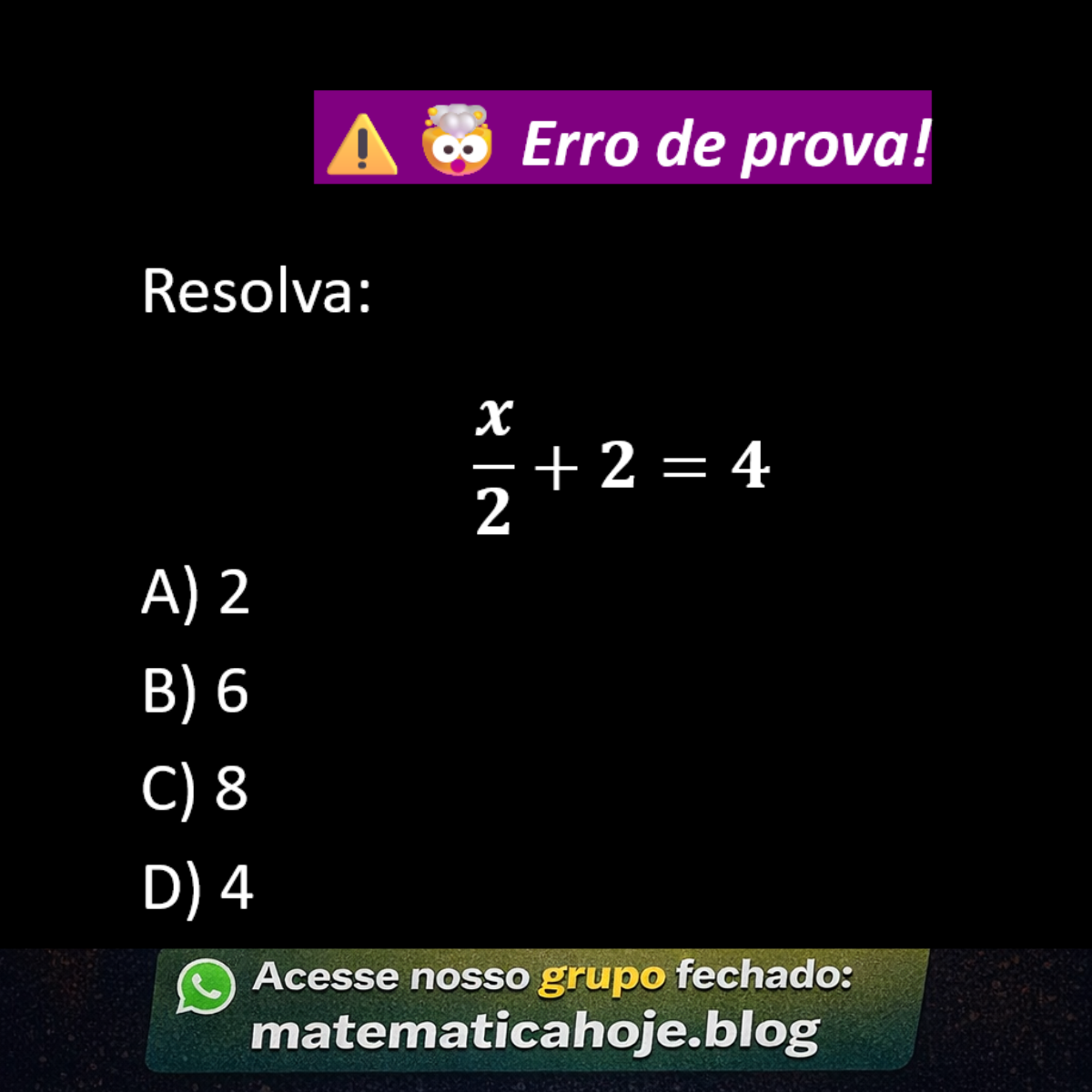 Questão sobre equação do primeiro grau