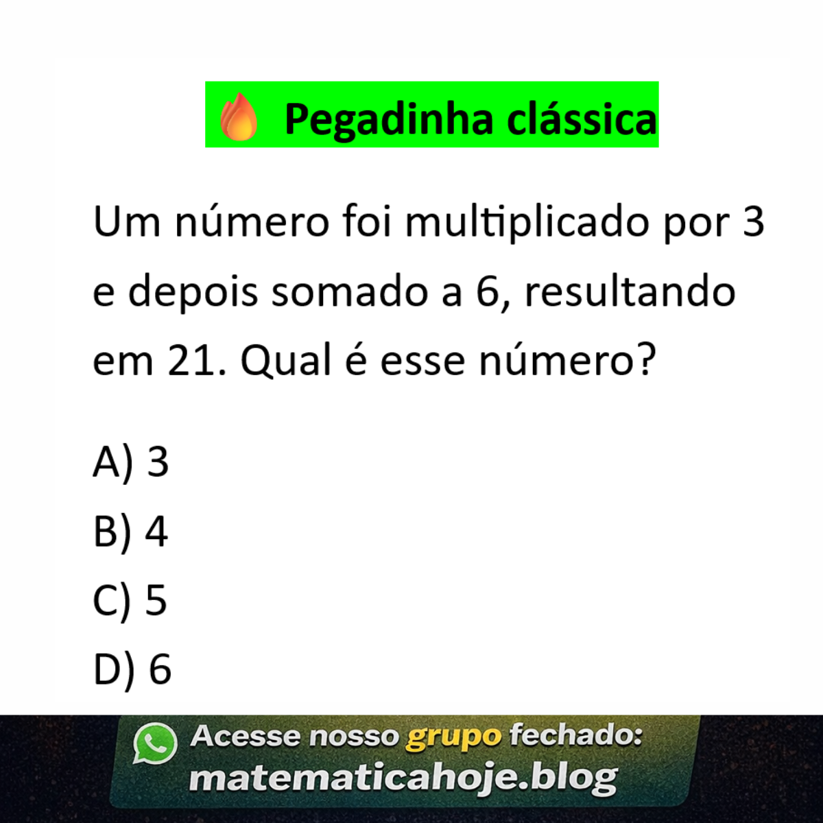 Questão sobre equação do primeiro grau