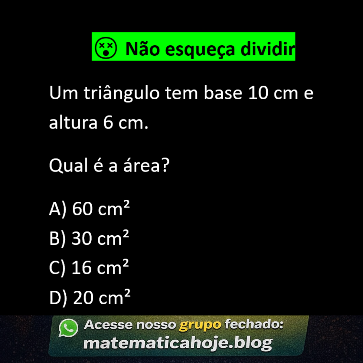 Questão sobre área de triângulo