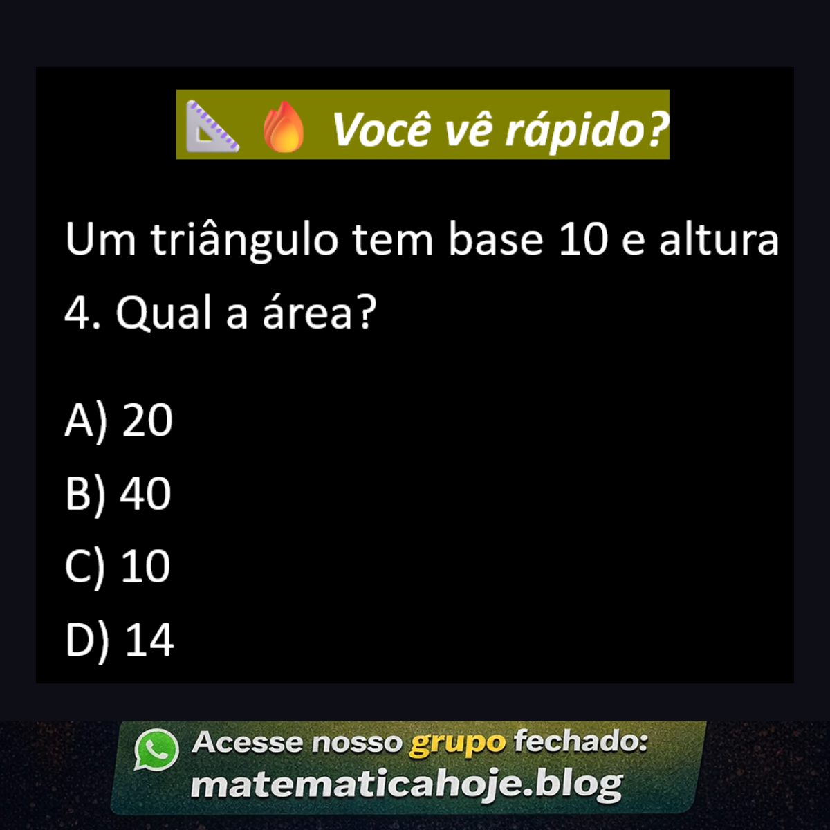 Questão sobre área do triângulo
