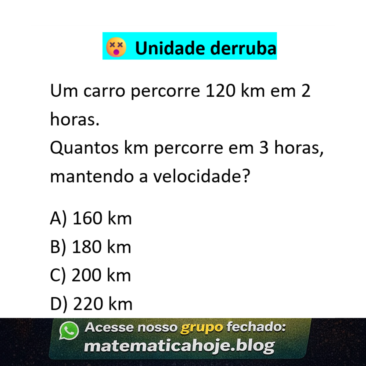 Questão de velocidade constante