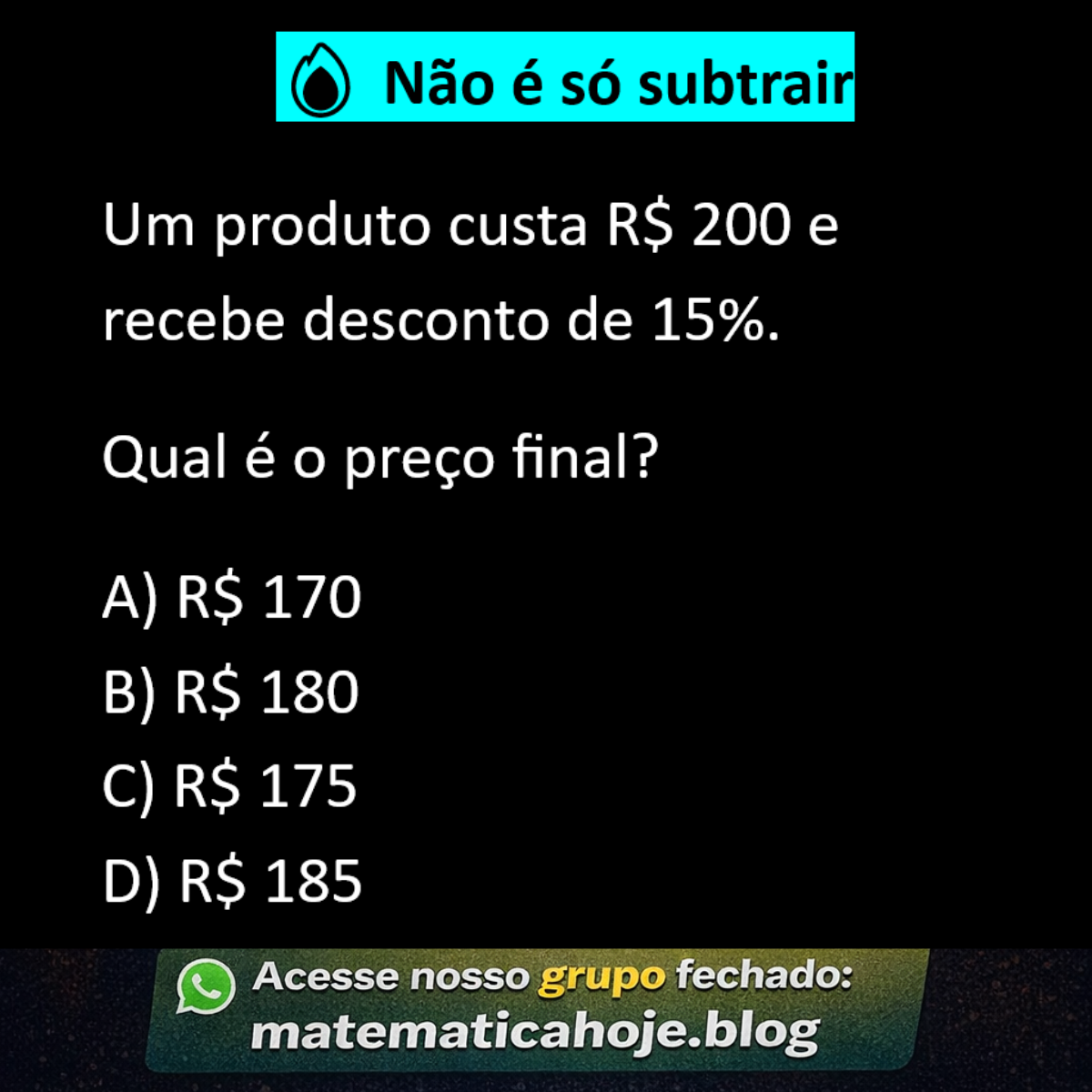 Cálculo de desconto percentual
