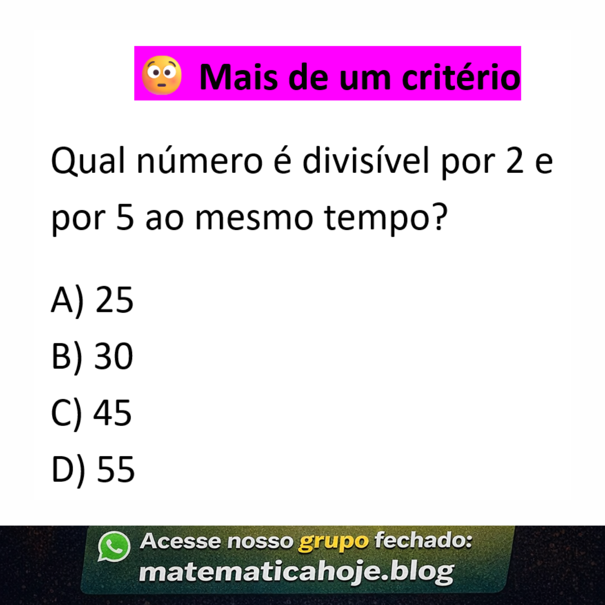 Questão sobre divisibilidade