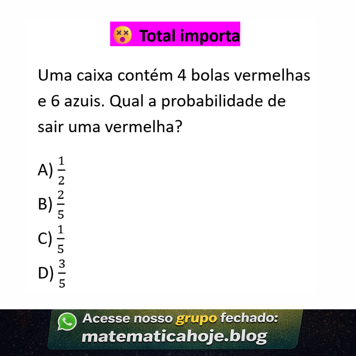 Questão sobre probabilidade