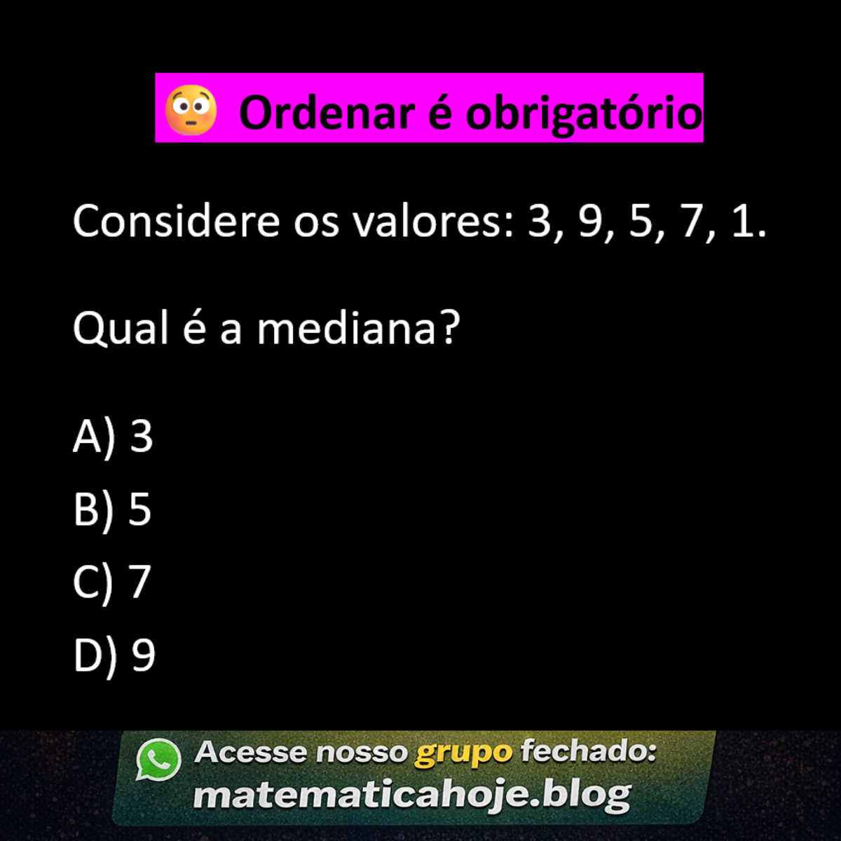 Questão sobre mediana