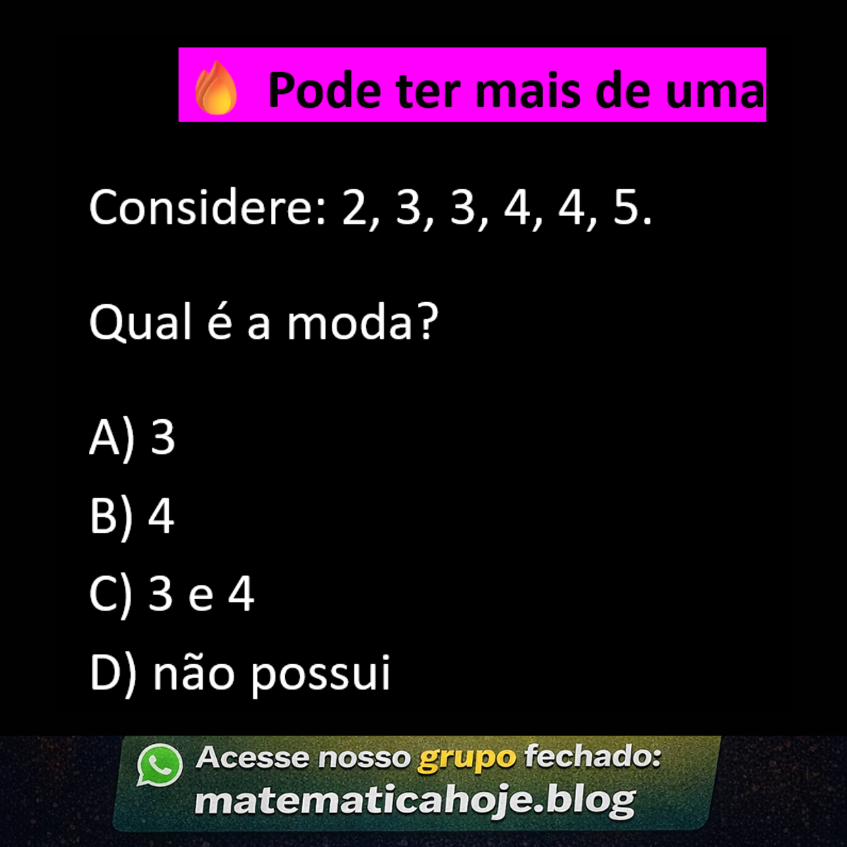 Questão sobre moda