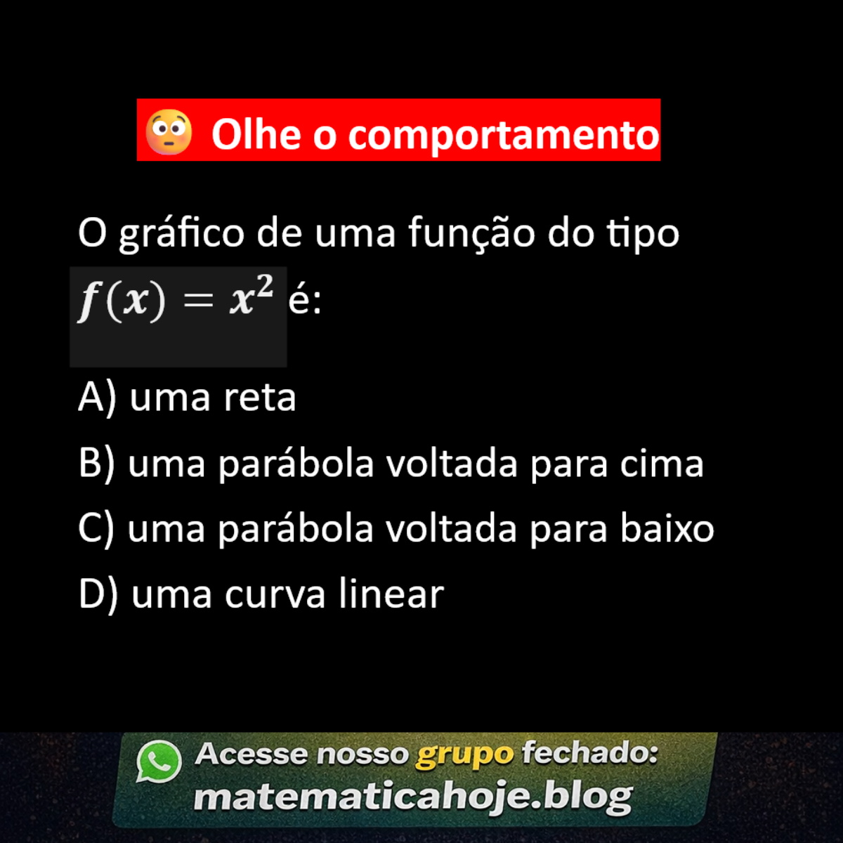 Questão sobre gráfico da função quadrática