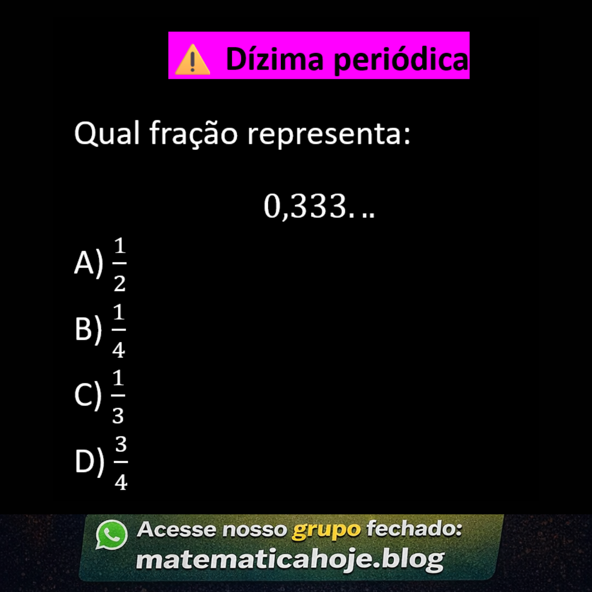 Questão sobre dízima periódica