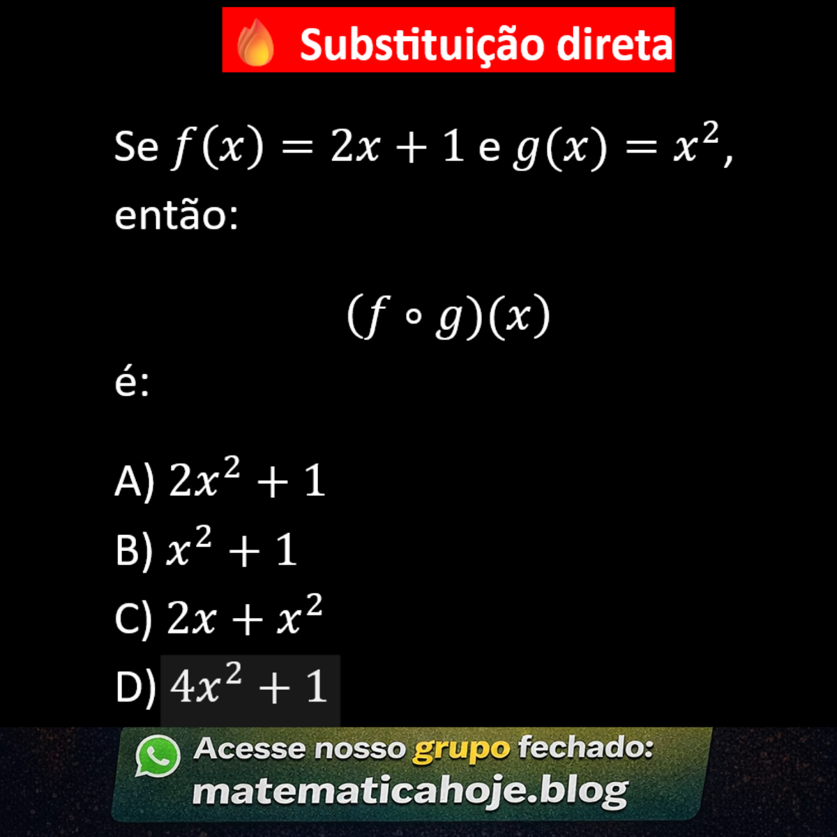 Questão sobre composição de funções