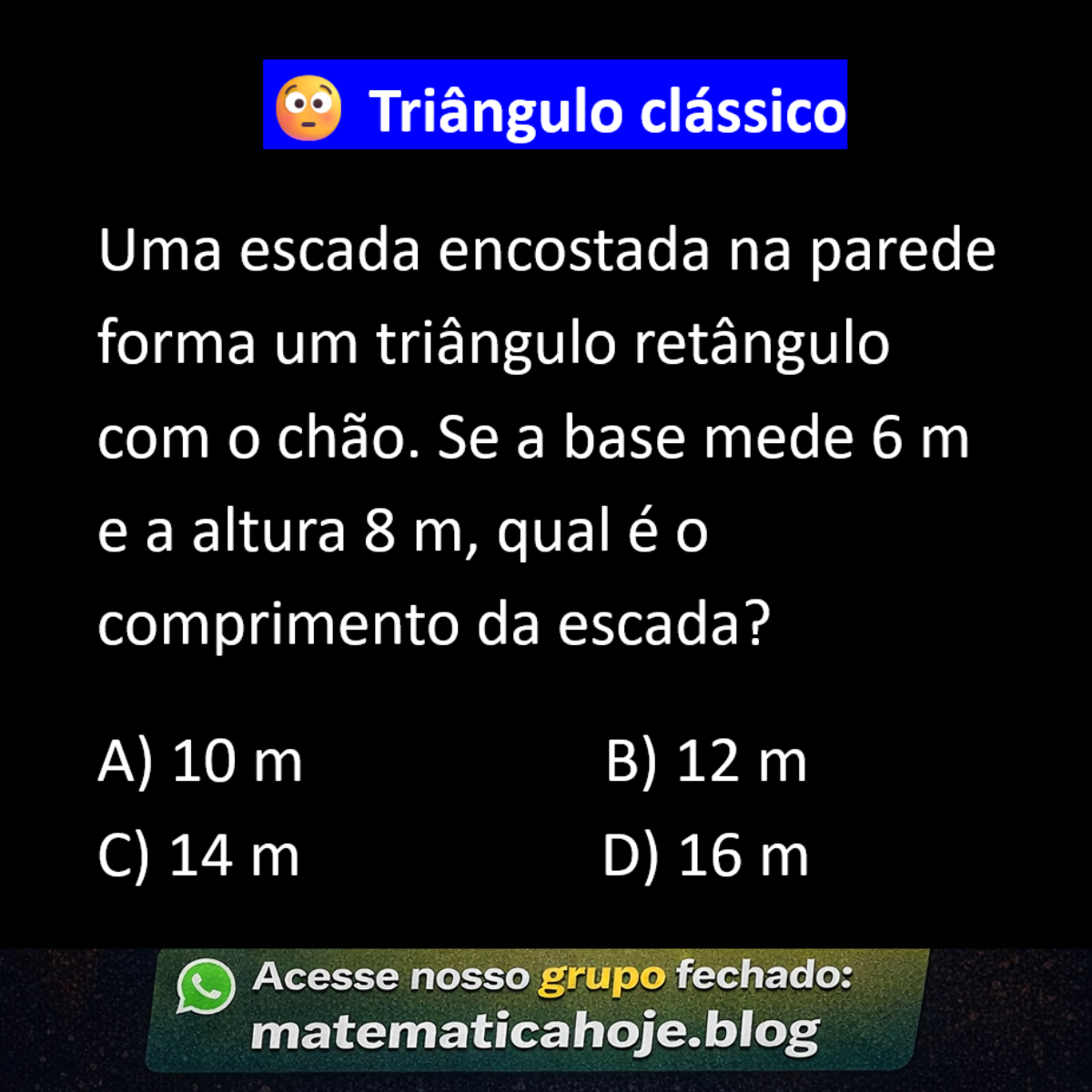 Questão sobre Teorema de Pitágoras com escada