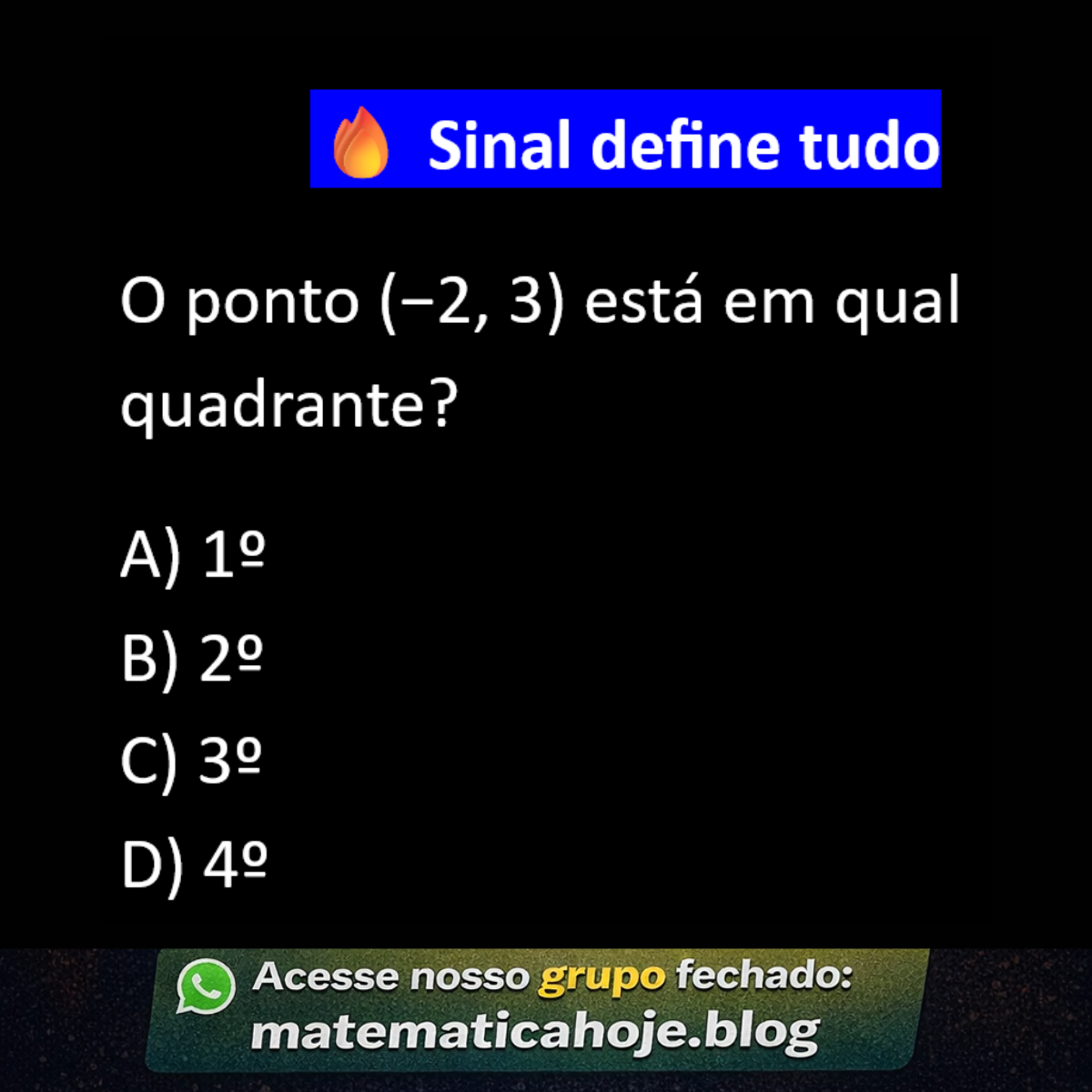 Questão sobre quadrantes no plano cartesiano