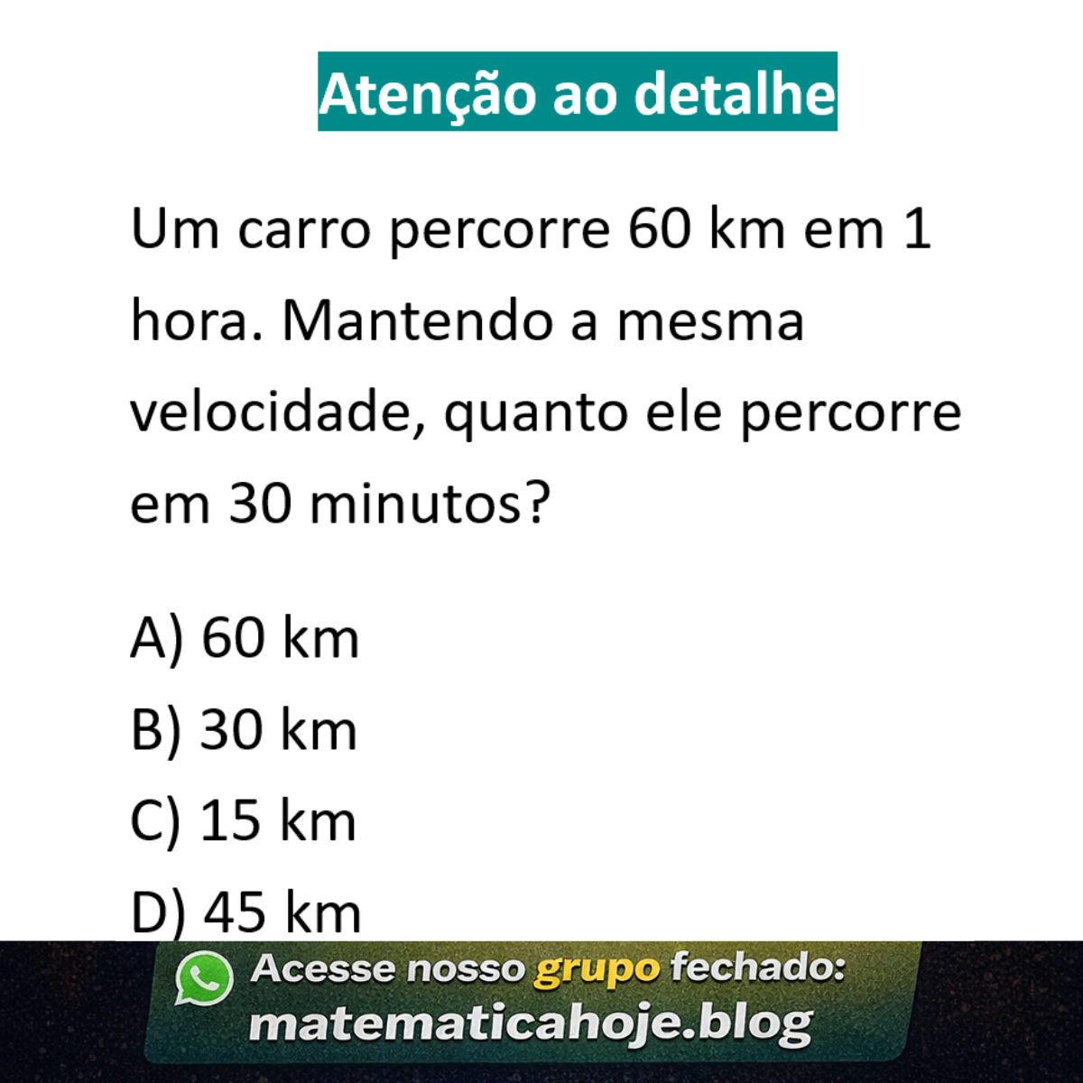 Problema de velocidade e tempo