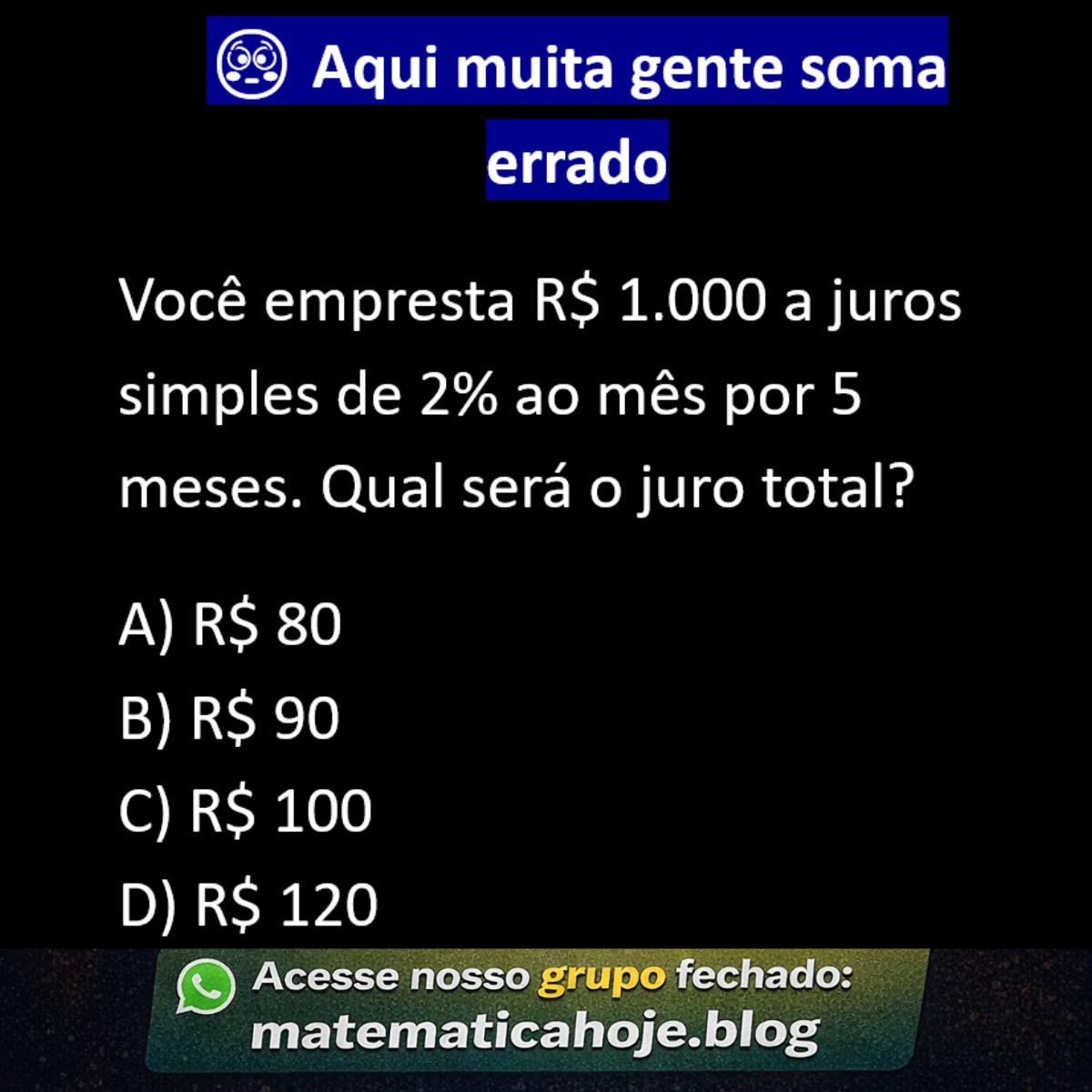 Cálculo de juros simples passo a passo