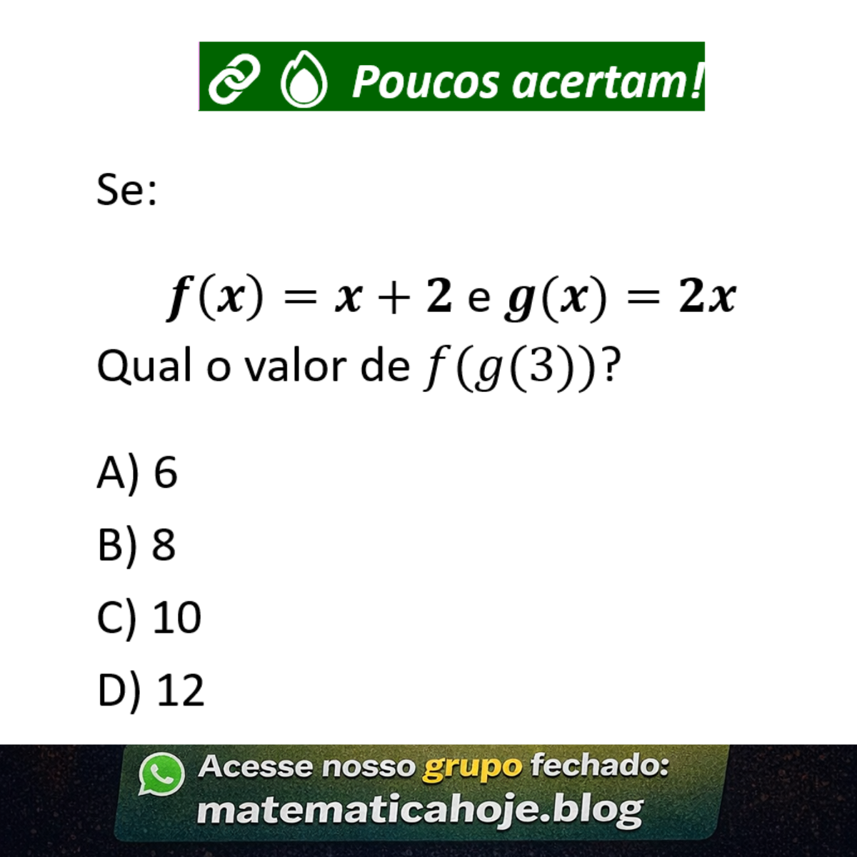 Questão sobre composição de funções