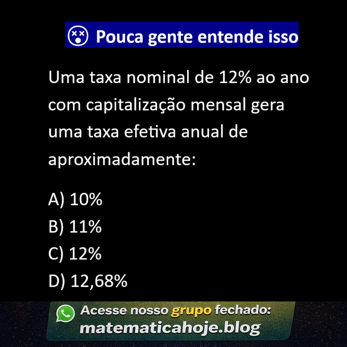 Taxa nominal e taxa efetiva anual com capitalização mensal