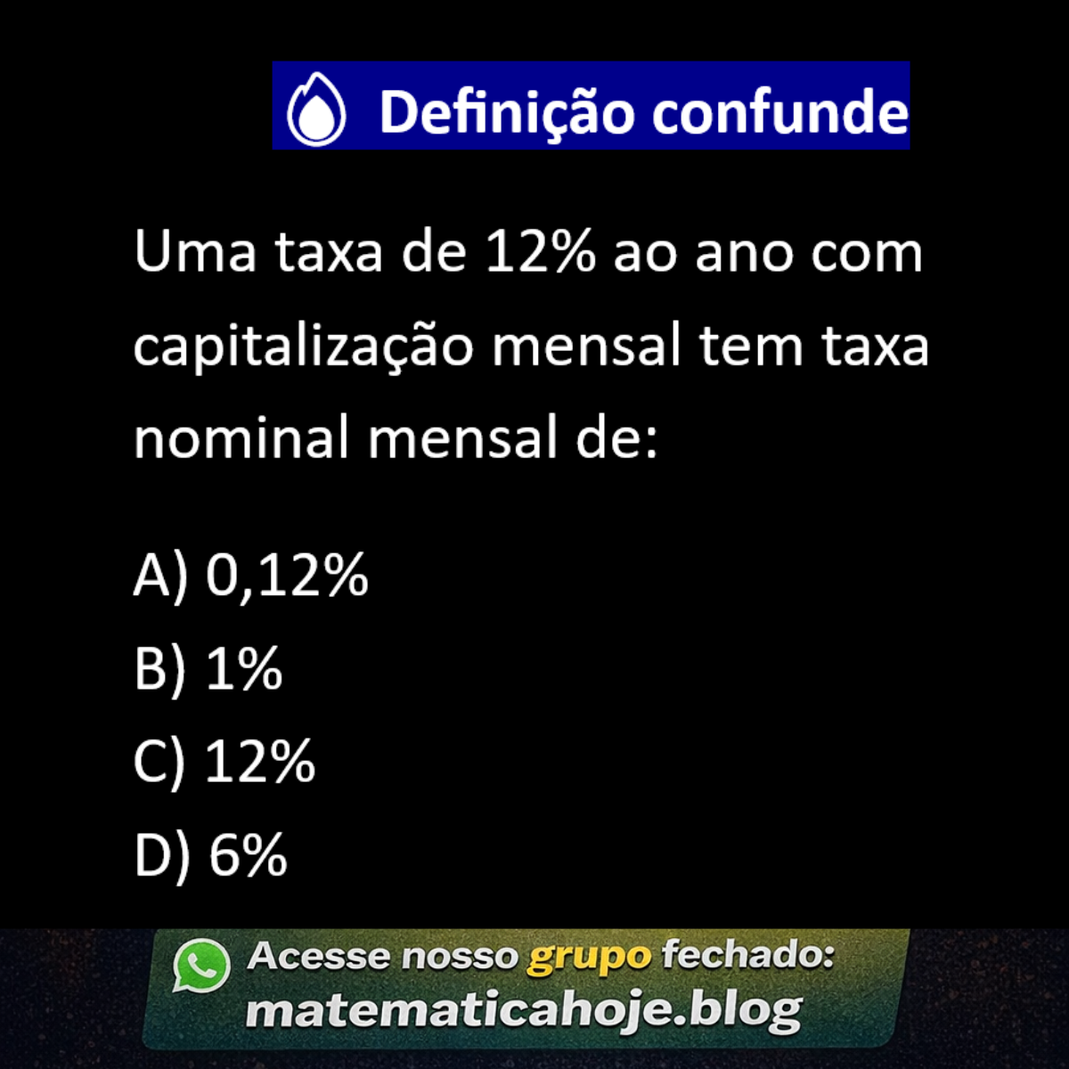 Conversão de taxa anual para taxa nominal mensal