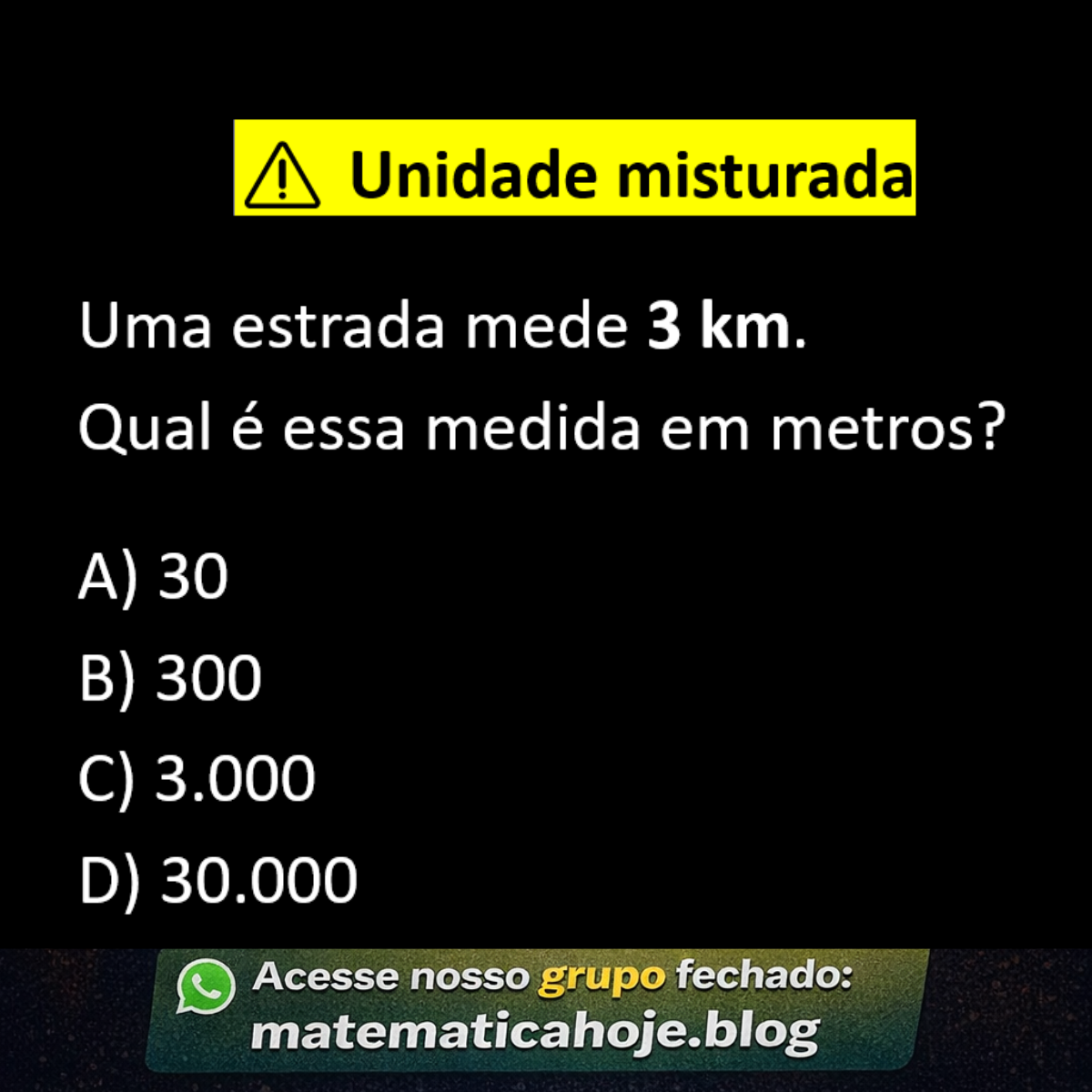 Conversão km para metros