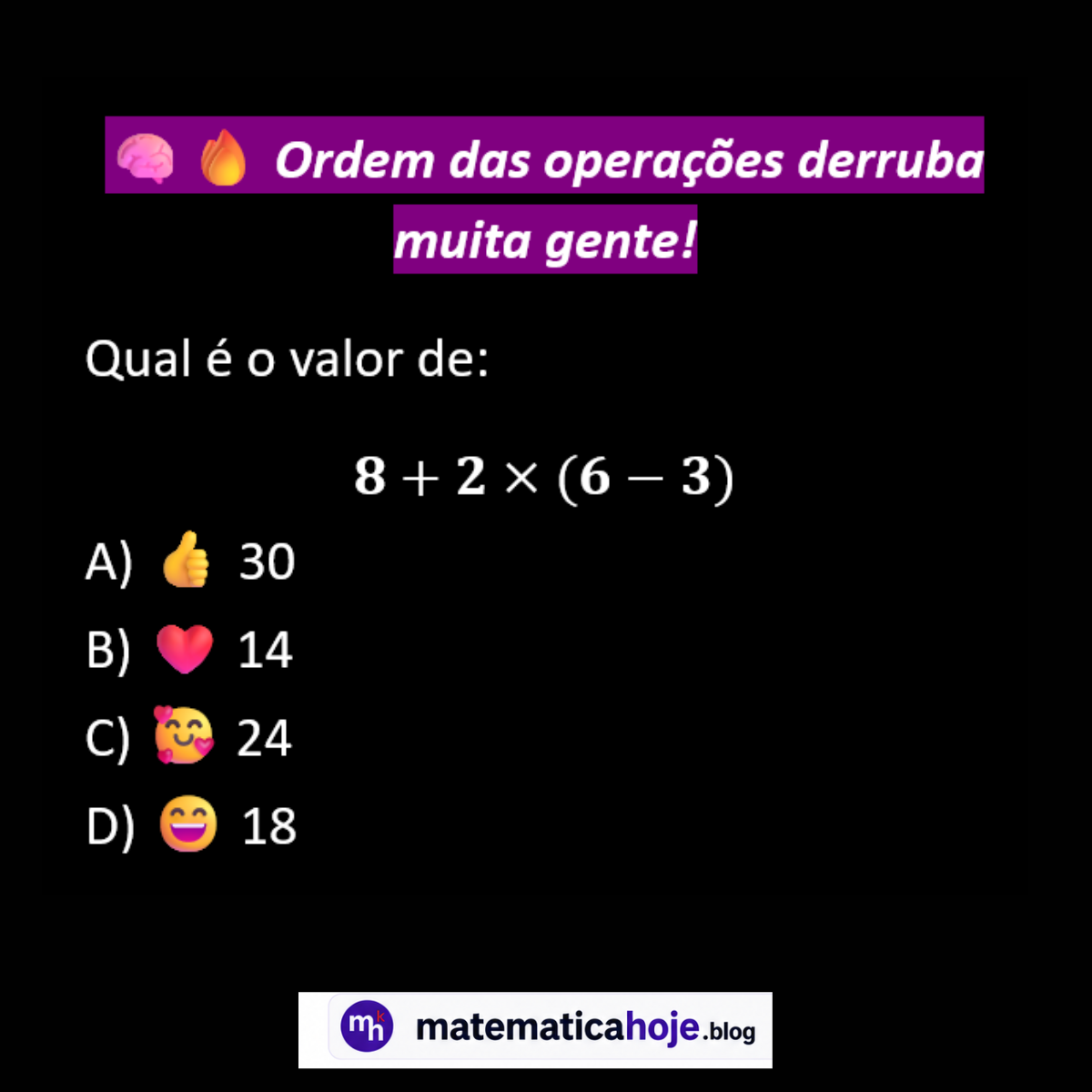 Questão sobre ordem das operações