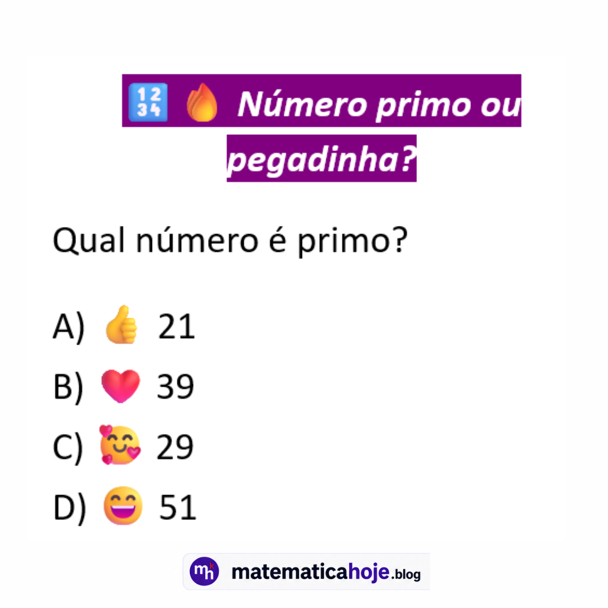 Questão sobre número primo
