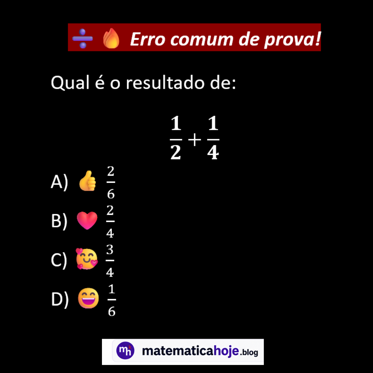Questão sobre soma de frações