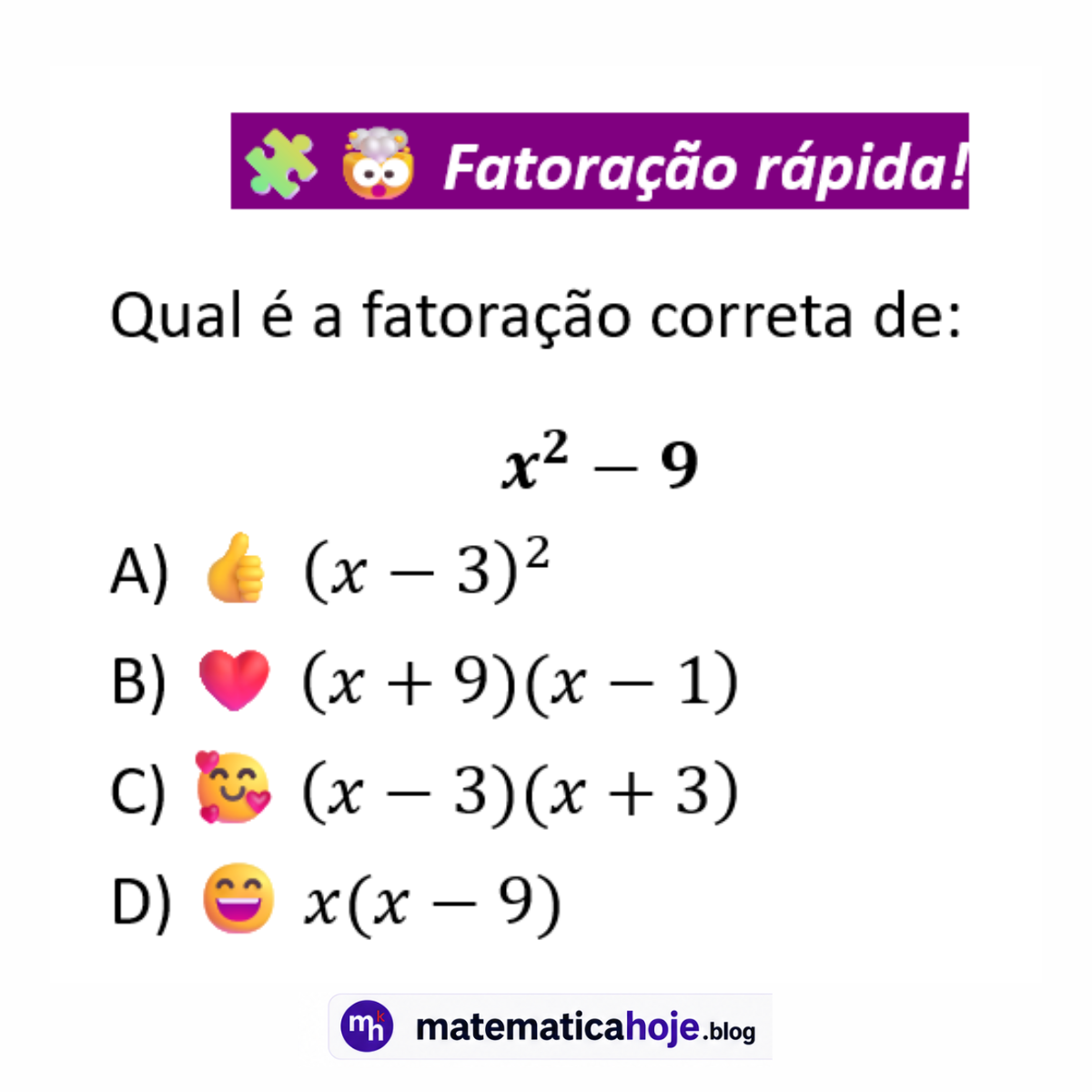 Questão sobre fatoração