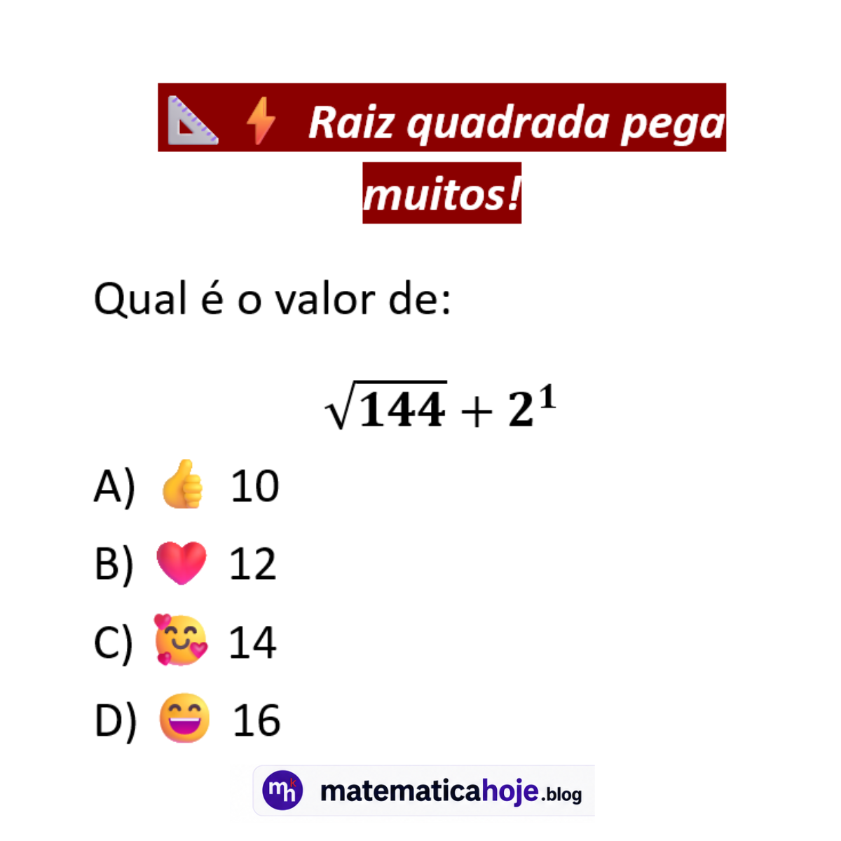 Questão sobre raiz quadrada e potência